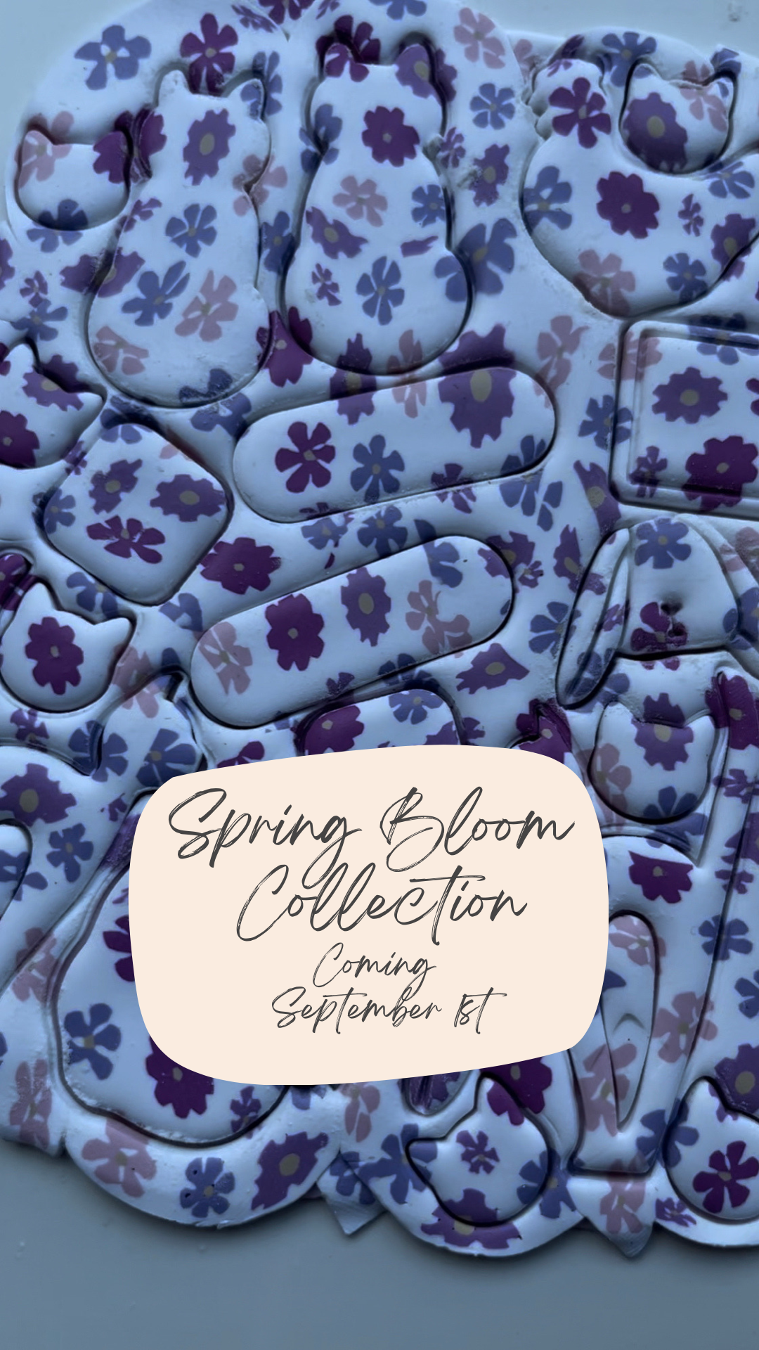 Floral purple polymer clay earrings