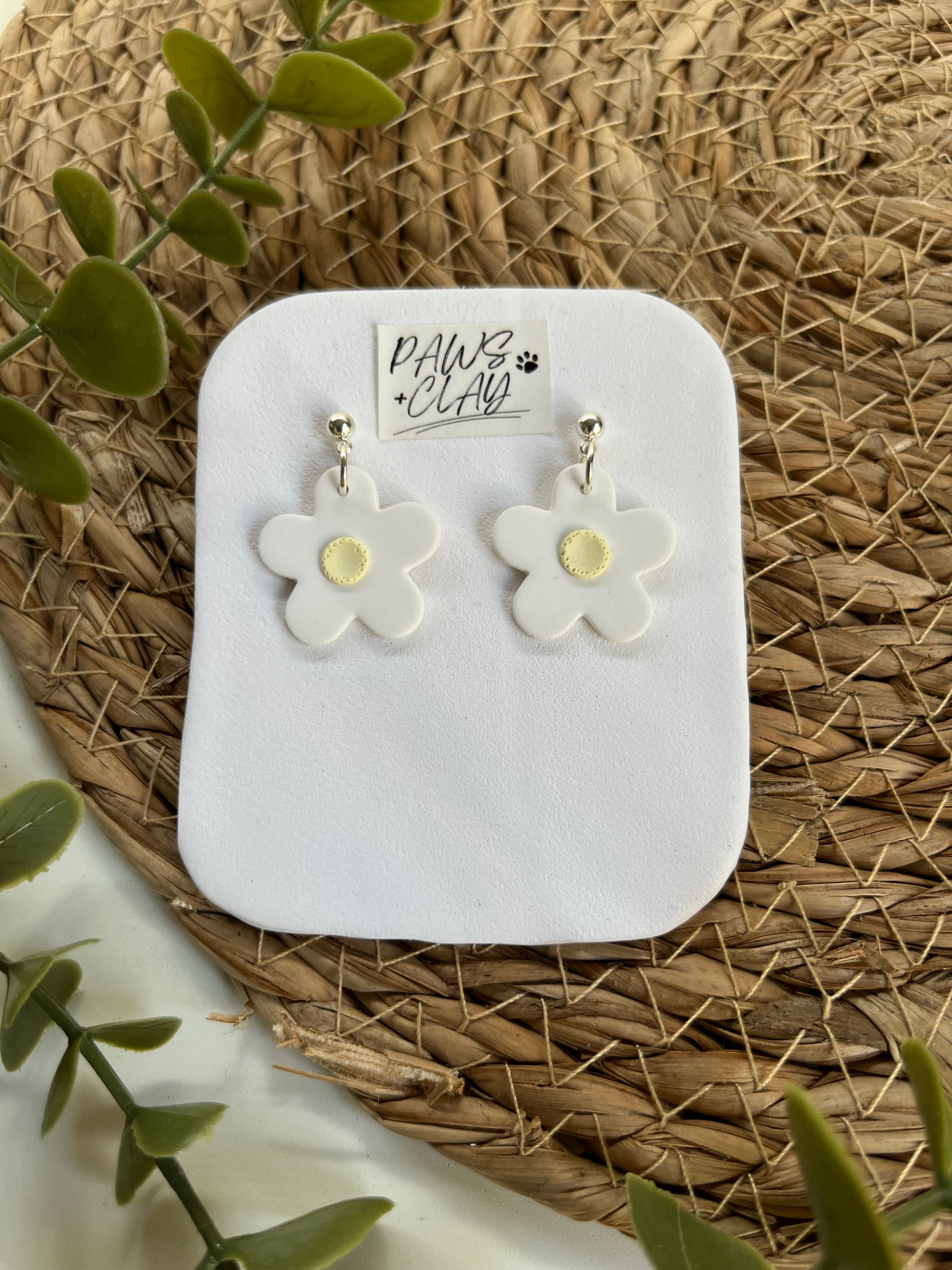 Daisy Polymer Clay Earrings