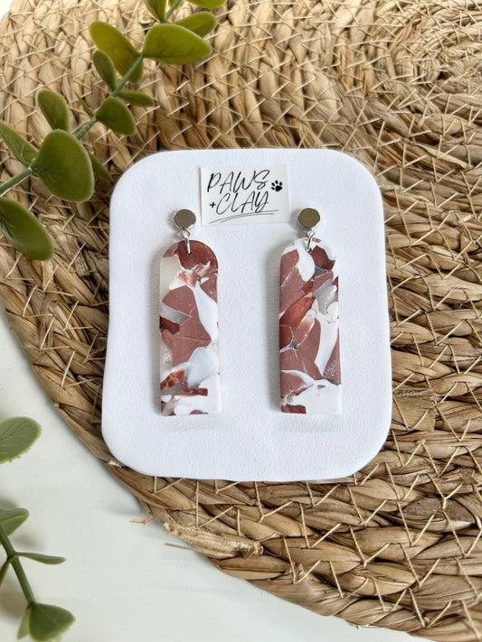 Marbled Copper Polymer Clay Earrings