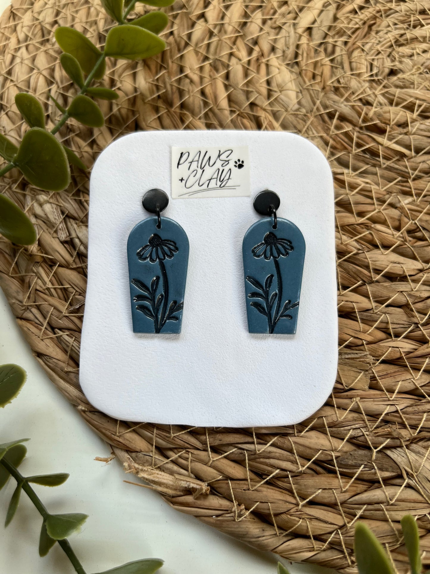 Blue Polymer Clay Earring