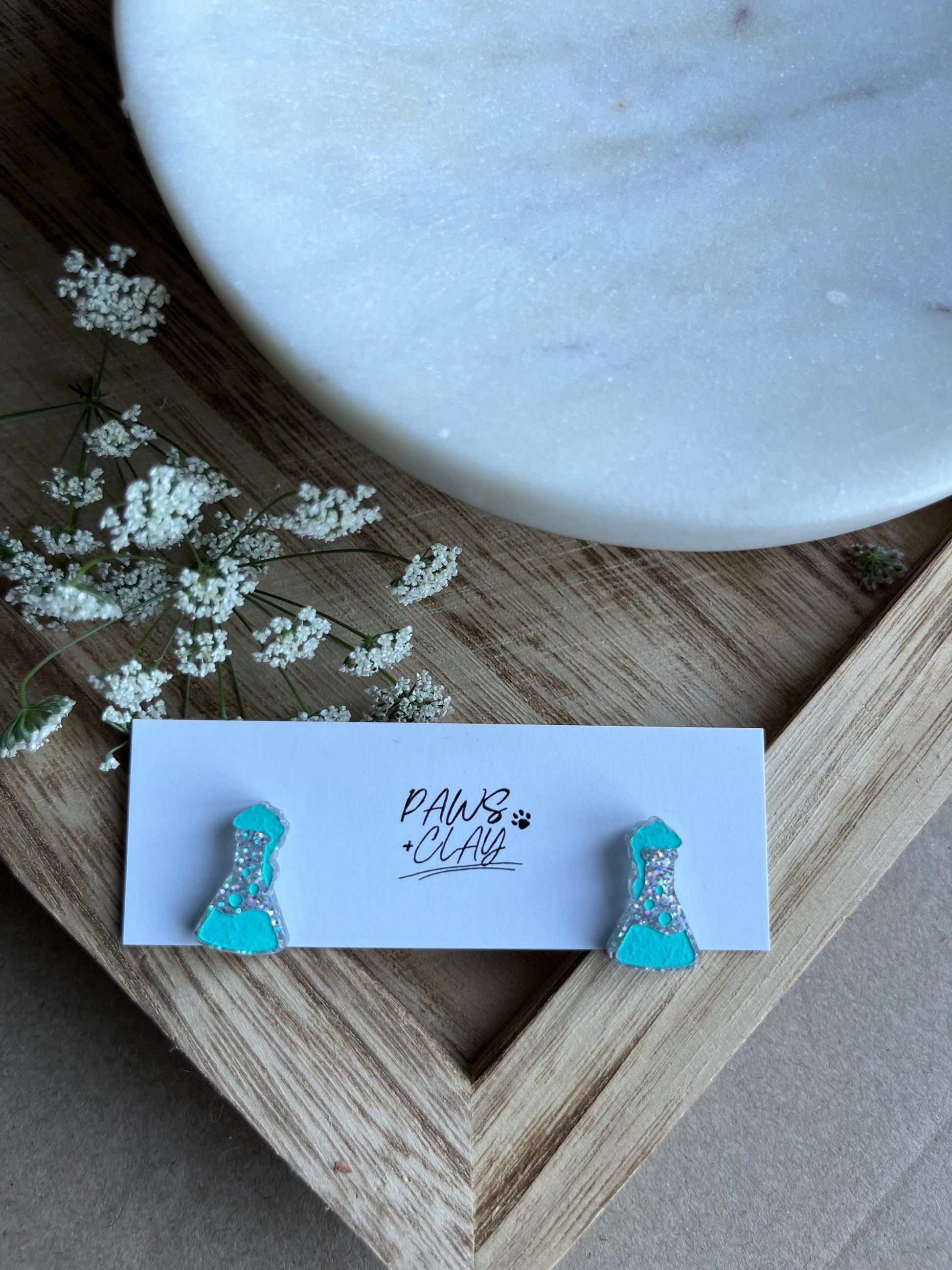 Aqua Science Teacher Earrings