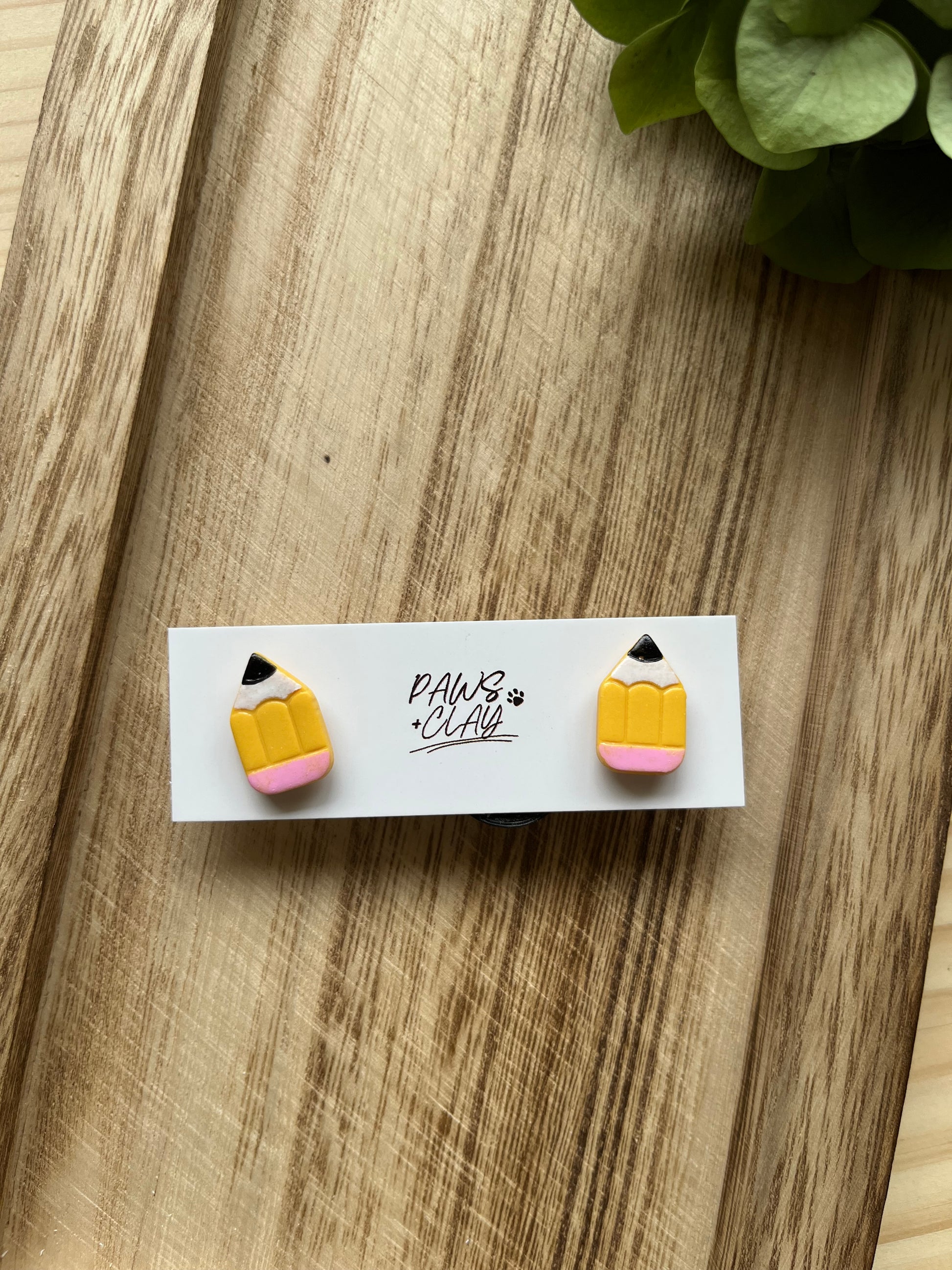 Pencil Polymer Clay Earring Studs