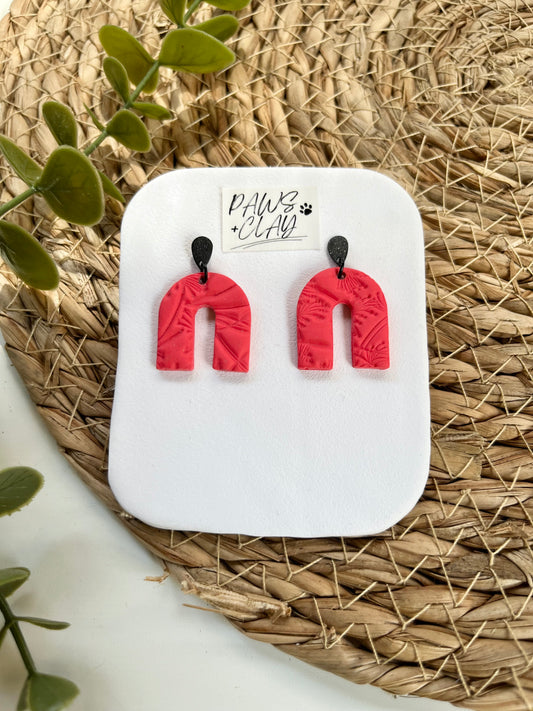 Coral Arched Polymer Clay Earrings