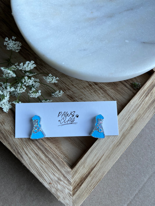 Blue Science Teacher Earrings