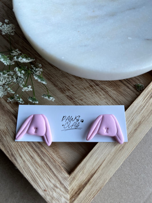 Pink Rabbit Polymer Clay Earring Studs