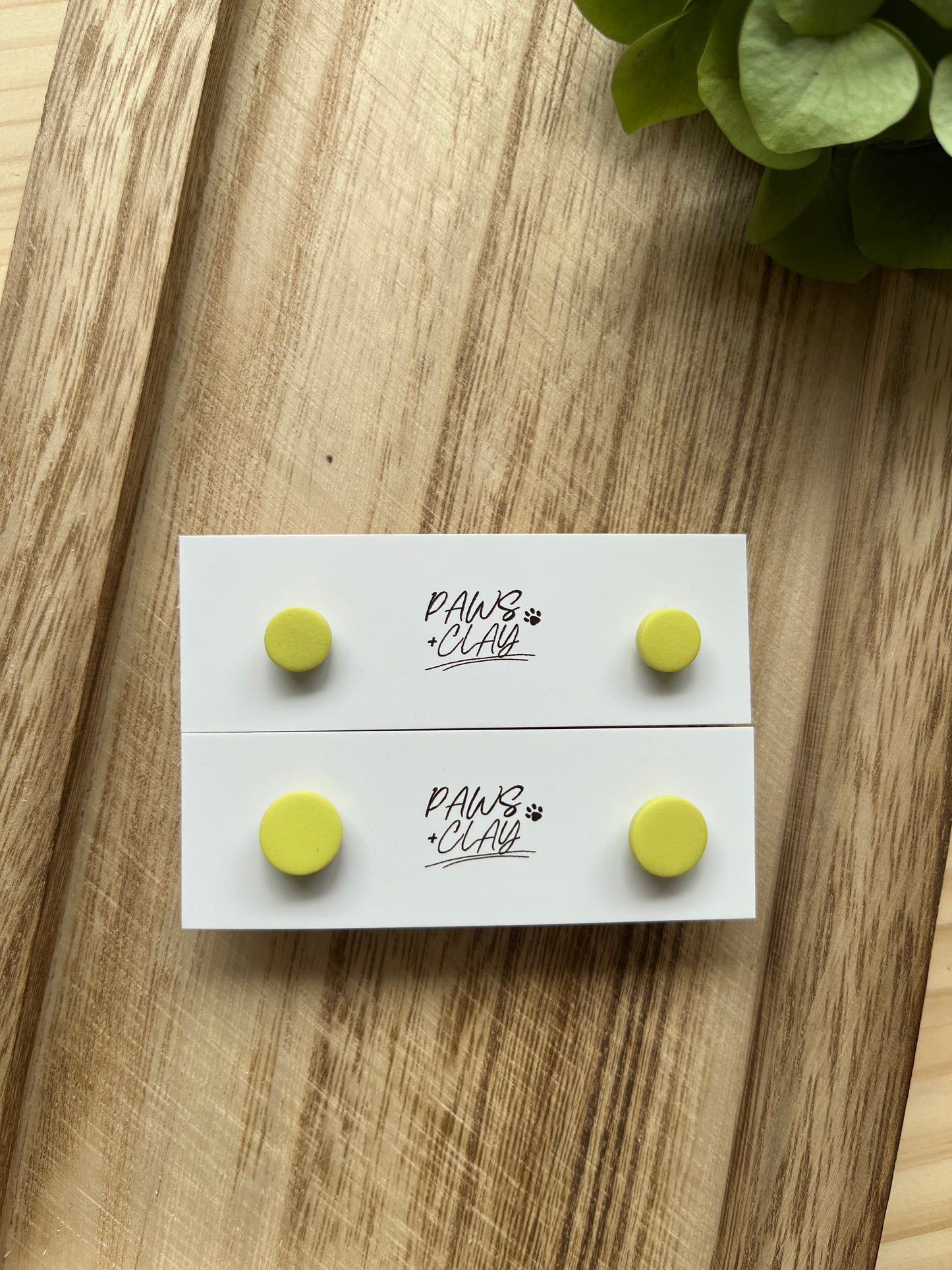 Lime Green Polymer Clay Earring Studs